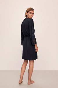 Lara Short Robe in Black