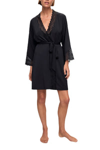 Lara Short Robe in Black