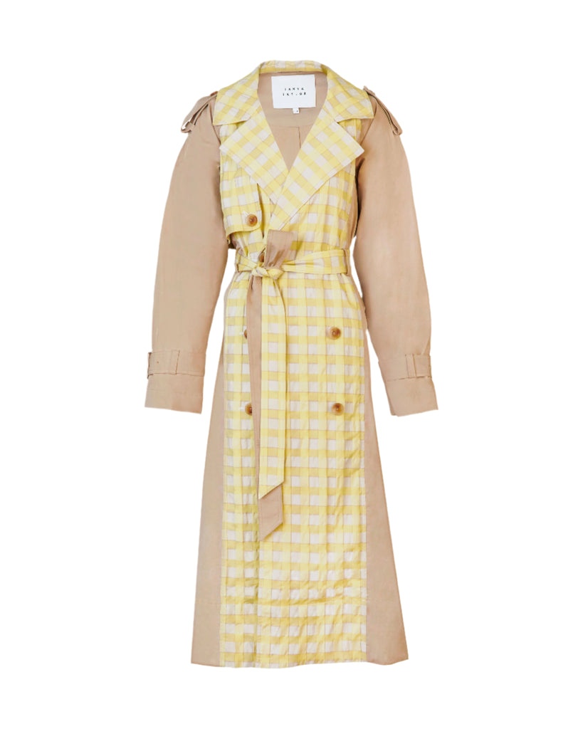 Sawyer Coat in Dark Khaki/Lemon Multi