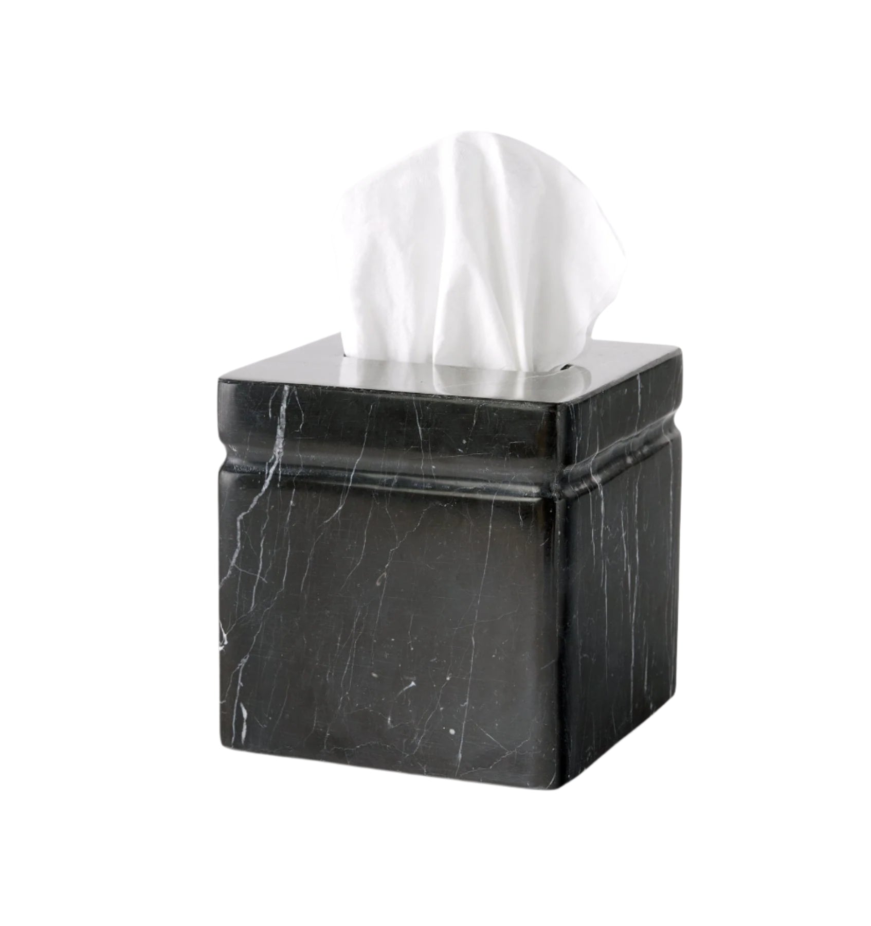 Marquina Tissue Holder in Black