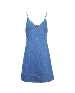 Short Hendrix Dress in Medium Indigo Blue