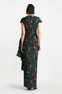 Floral Fil Coupe Florence Gown in Black Multi