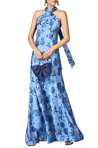 Laurant Gown in Wild Steel Roses