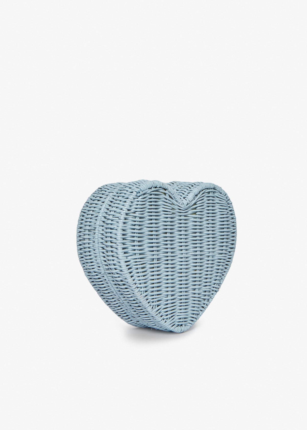Sisal Heart Wicker Straw Clutch Bag in Blue