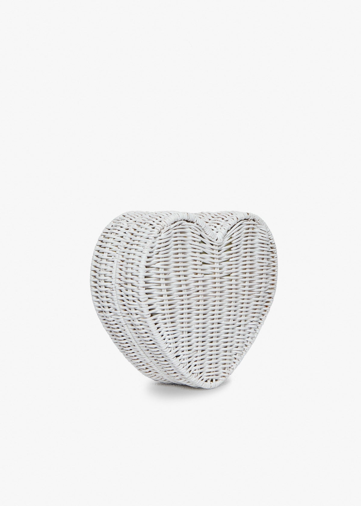 Sisal Heart Wicker Straw Clutch Bag in White