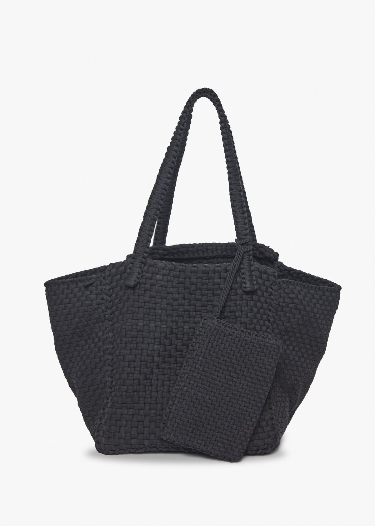Soona Upcycled Woven Cotton Tote Bag in Black
