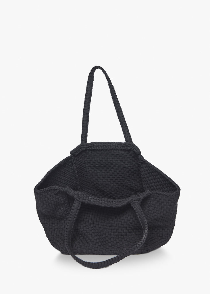 Soona Upcycled Woven Cotton Tote Bag in Black