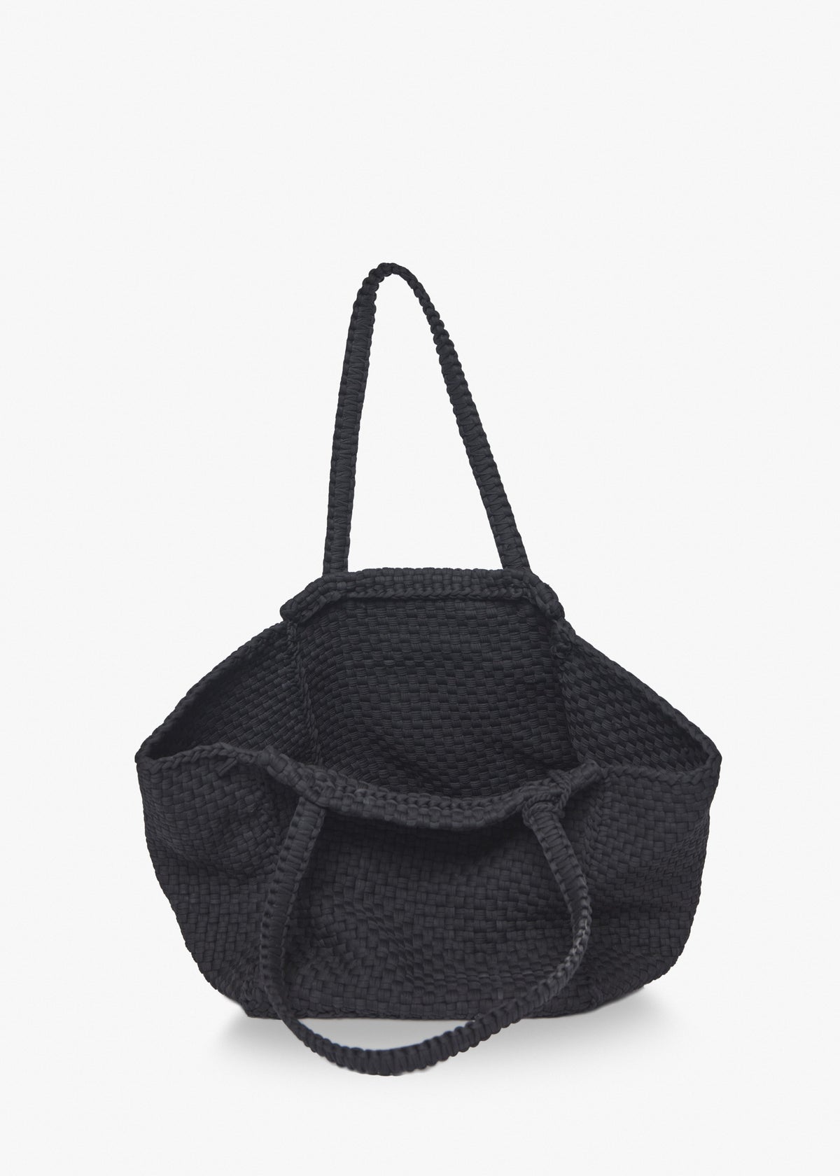 Soona Upcycled Woven Cotton Tote Bag in Black