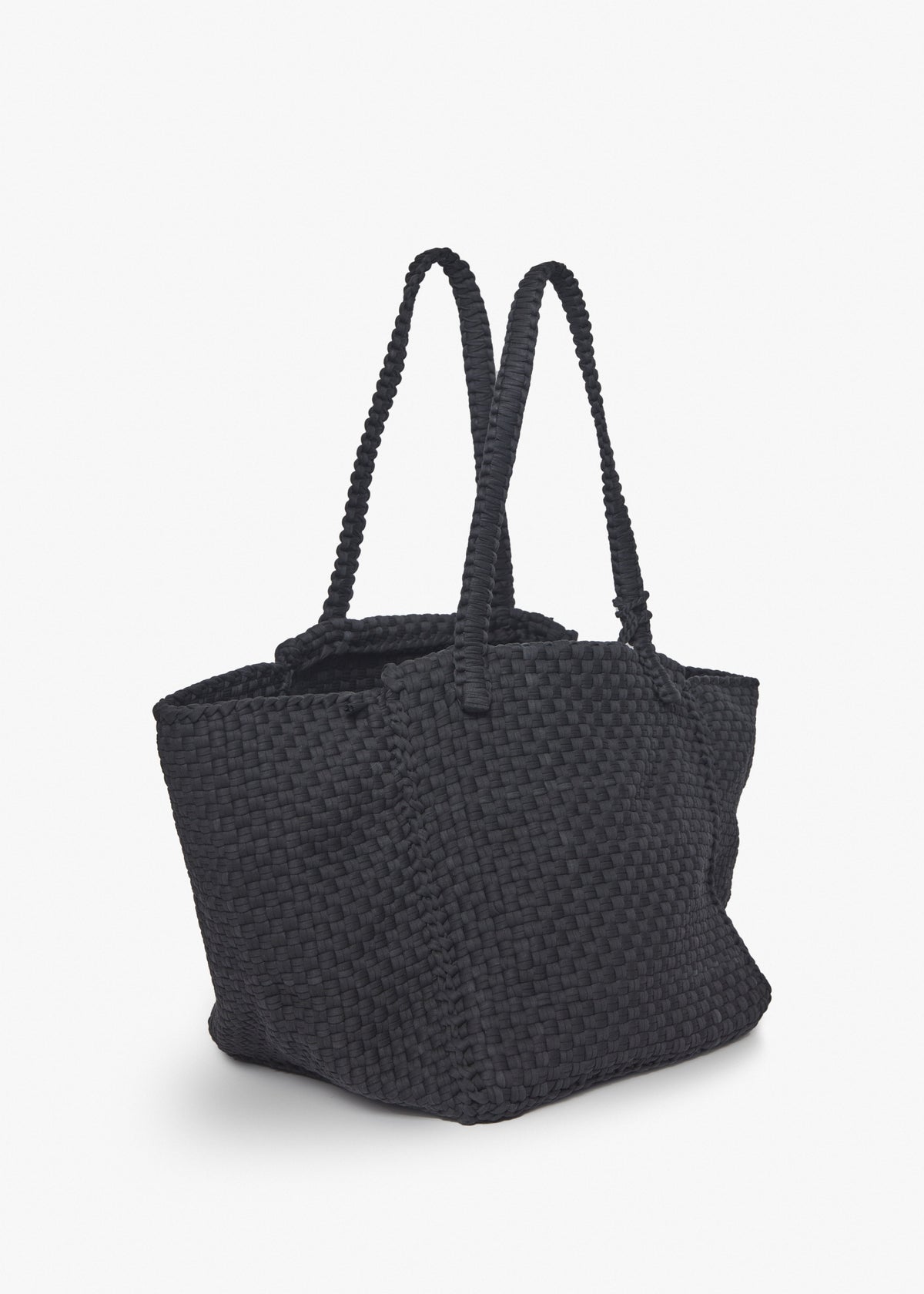 Soona Upcycled Woven Cotton Tote Bag in Black