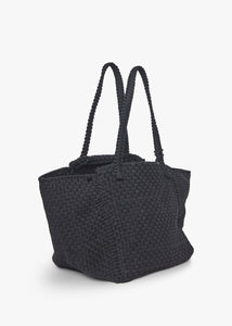 Soona Upcycled Woven Cotton Tote Bag in Black