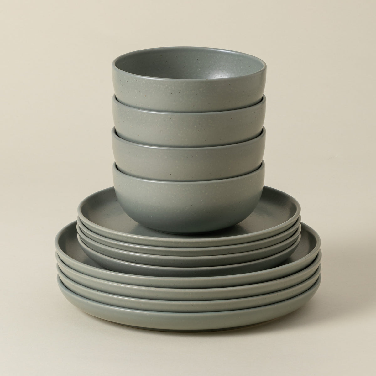 Pacifica Collection 12-pc Place Setting with Cereal Bowl in Artichoke