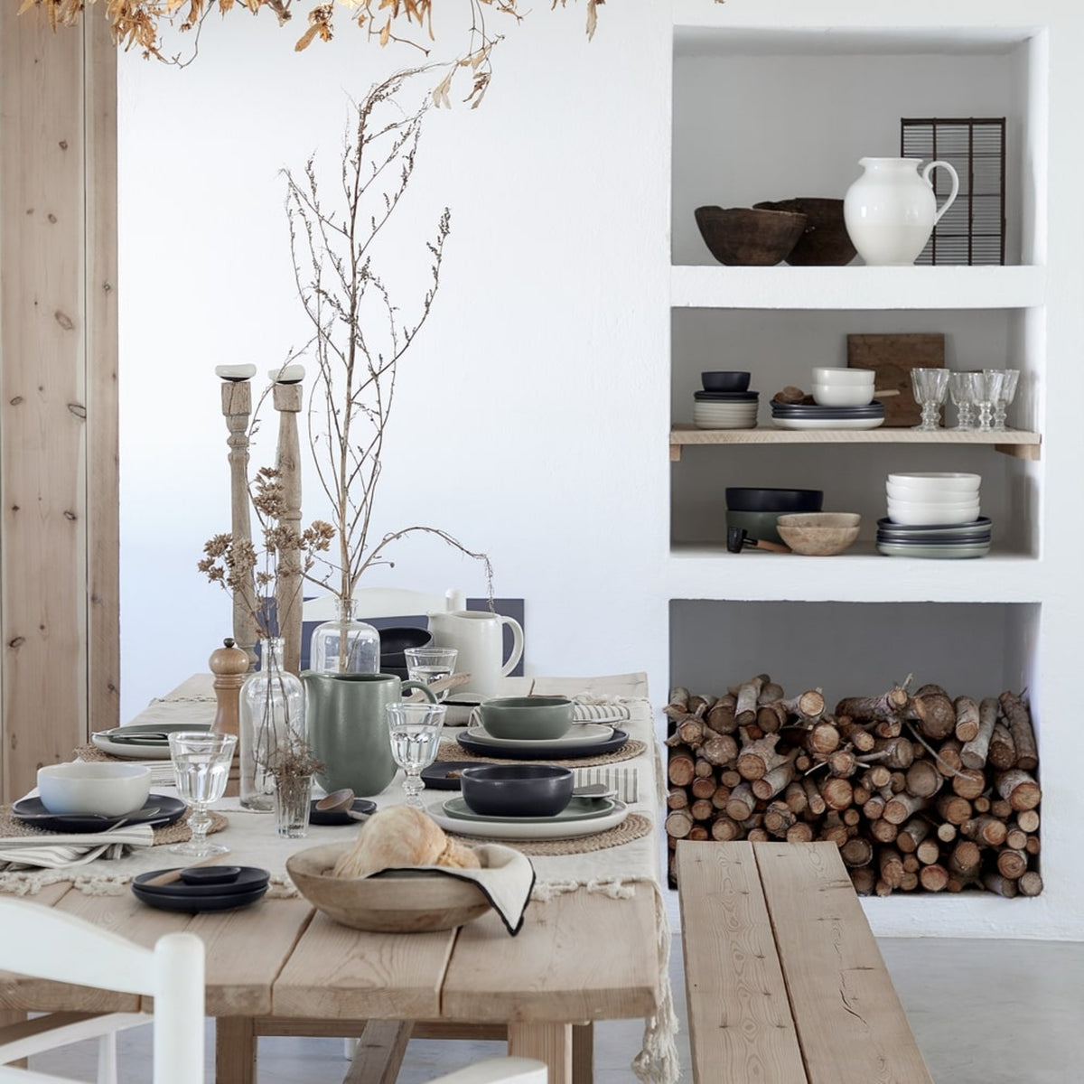 Pacifica Collection 12-pc Place Setting with Cereal Bowl in Artichoke