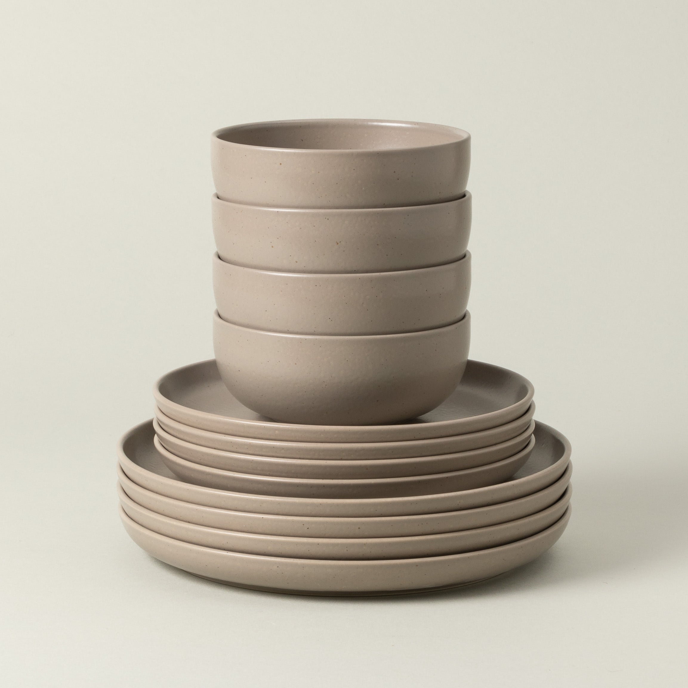 Pacifica Collection 12-pc Place Setting with Cereal Bowl in Chestnut