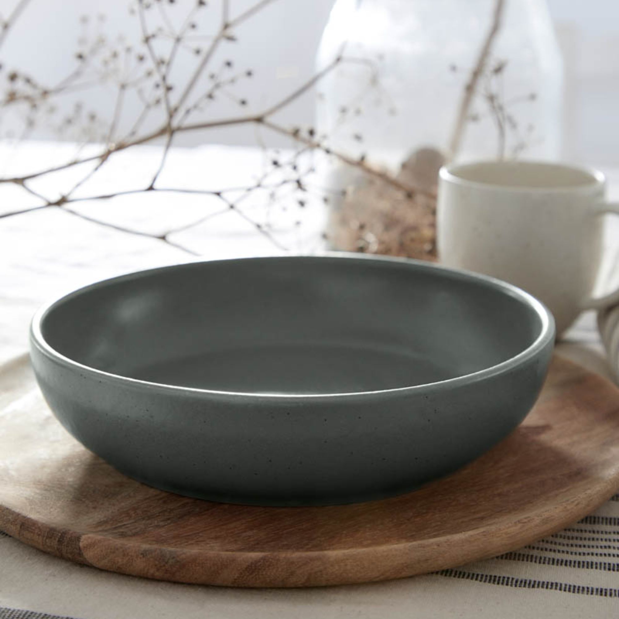 Pacifica Collection 12-pc Place Setting with Pasta Bowl in Artichoke