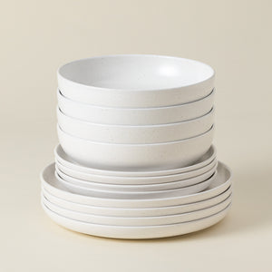 Pacifica Collection 12-pc Place Setting with Pasta Bowl in Salt