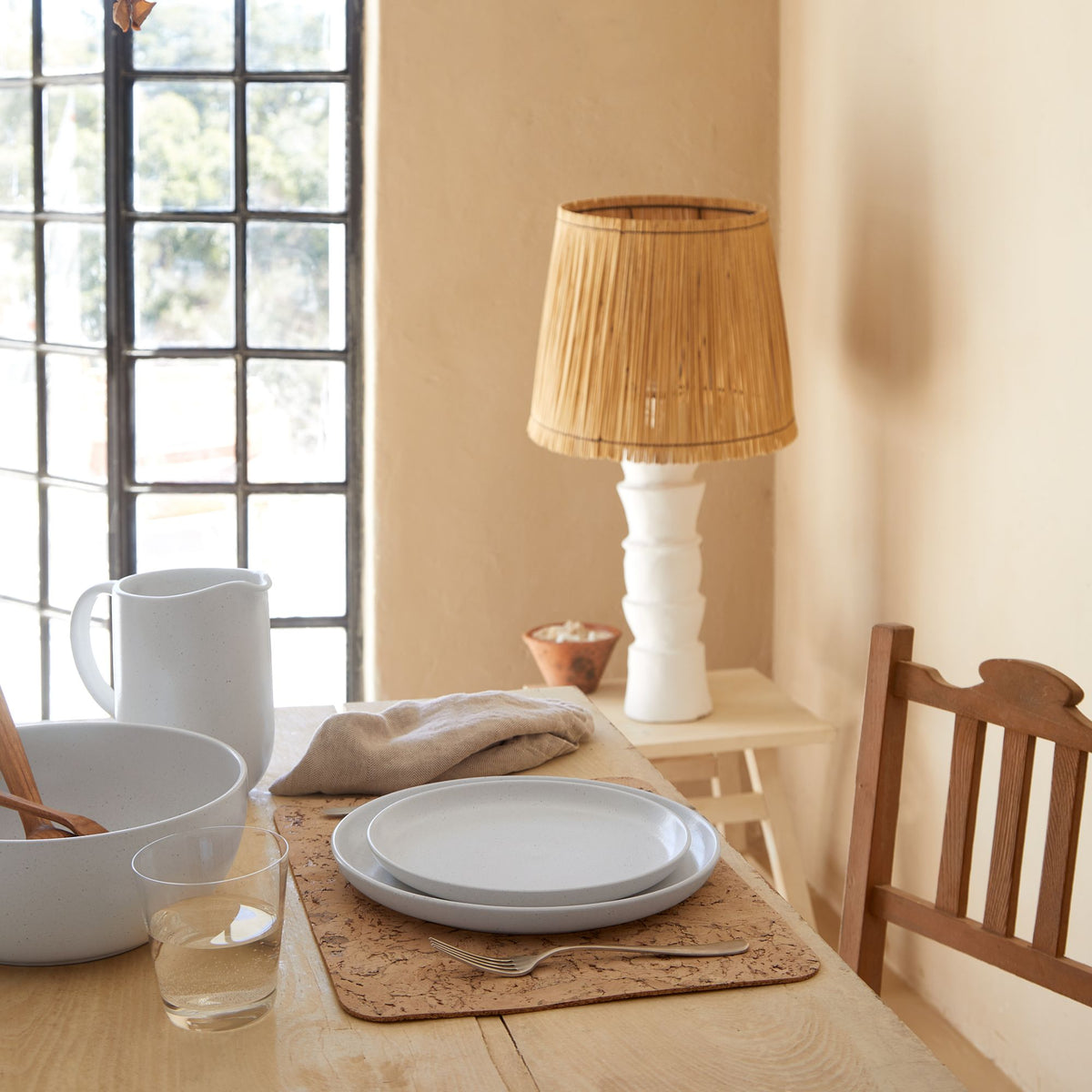 Pacifica Collection Salad Plates 9" in Salt, Set of 6