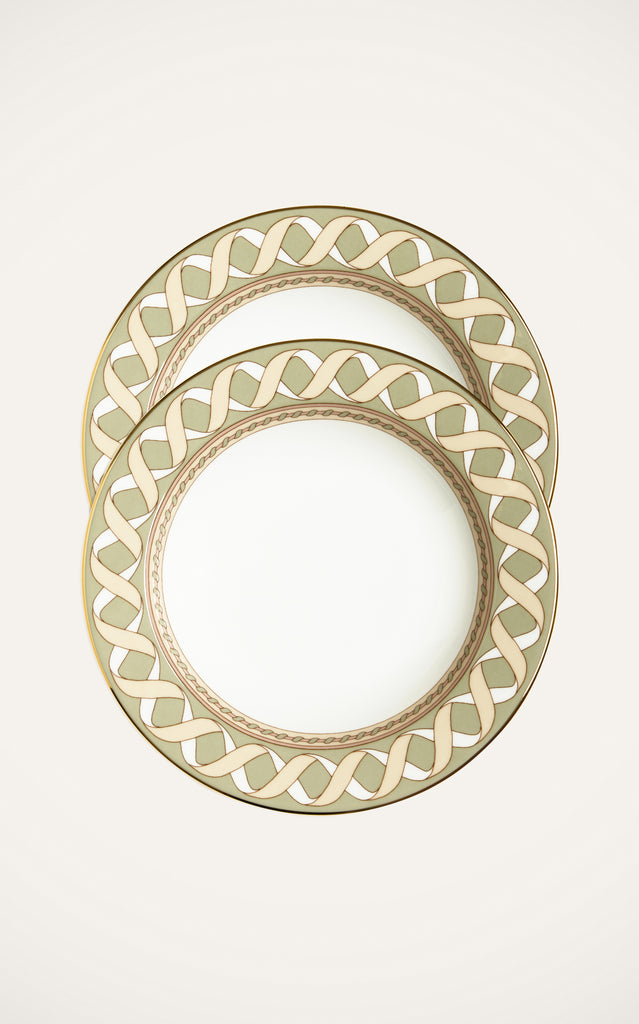 Soup Plates in Odysseus Pistachio, Set Of 2