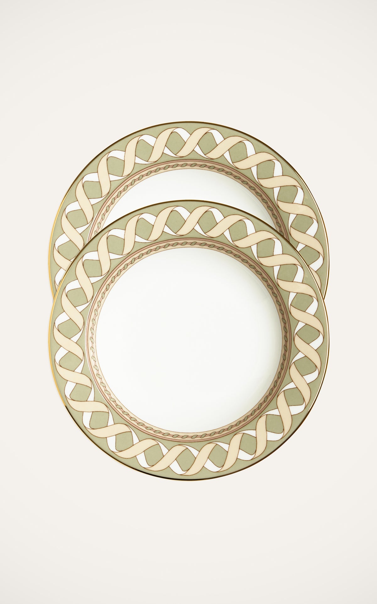 Soup Plates in Odysseus Pistachio, Set Of 2
