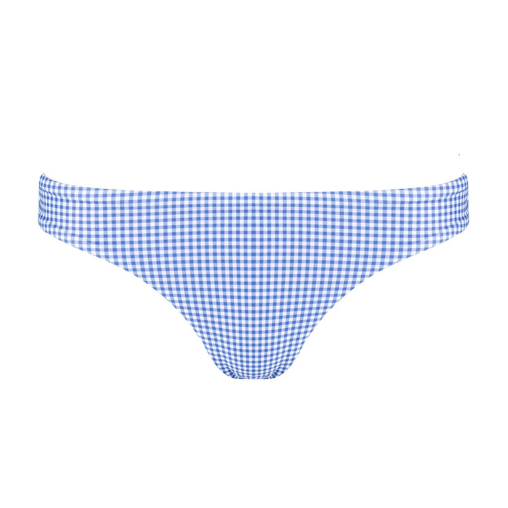 Women’s Sky Blue Gingham Low Waist Bikini Bottom