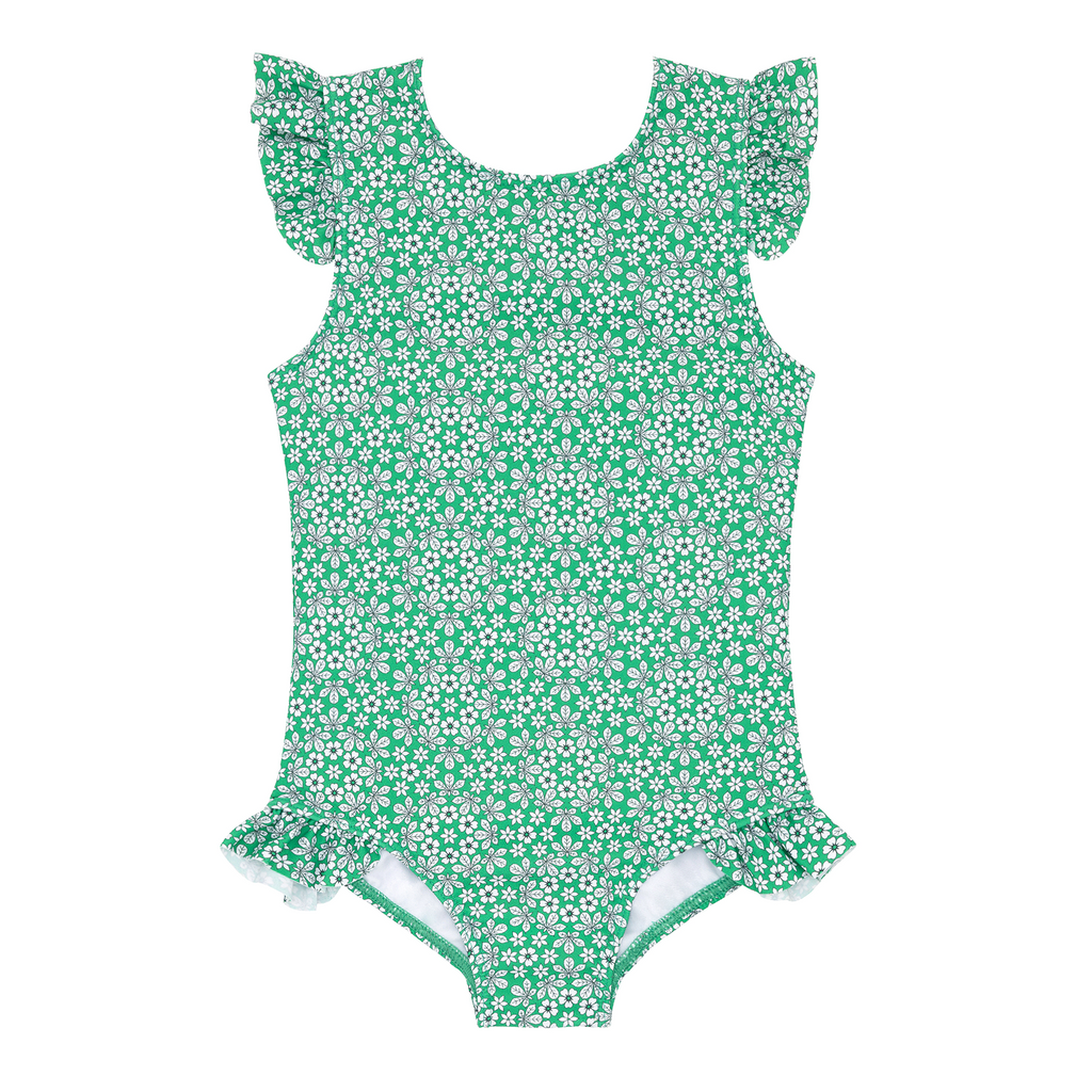 Girls Godwin Ruffle Cap Sleeve Rashguard One Piece