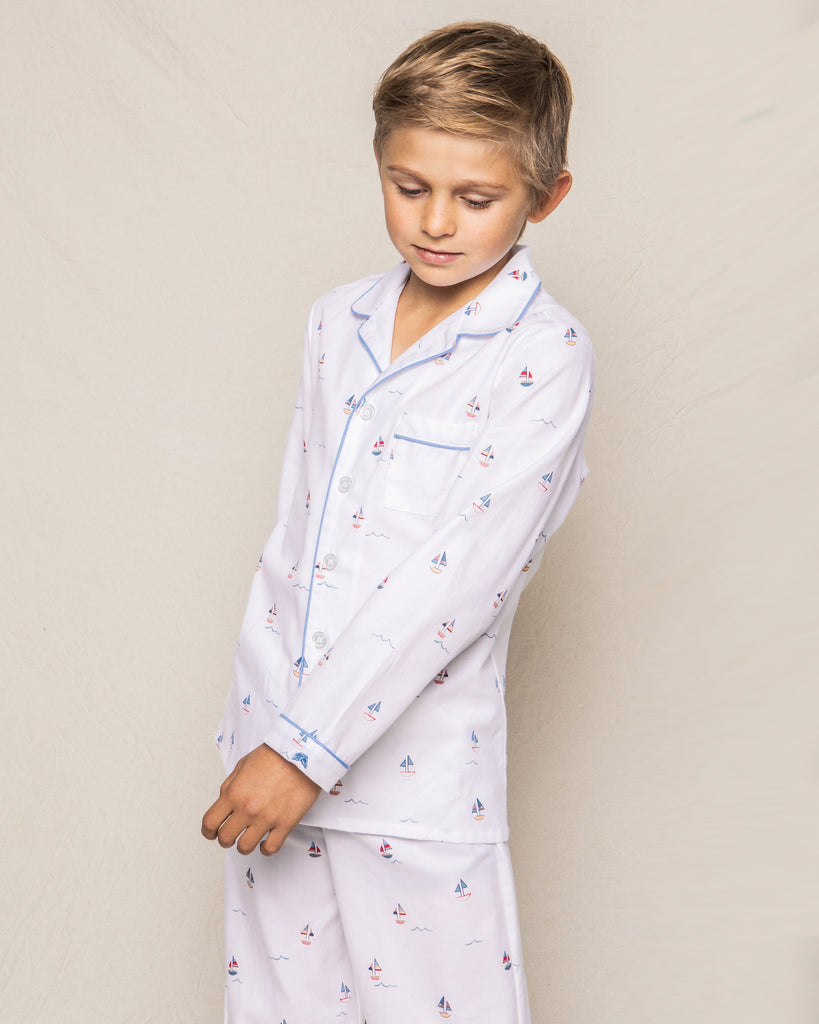 Kid’s Twill Pajama Set in Bateau