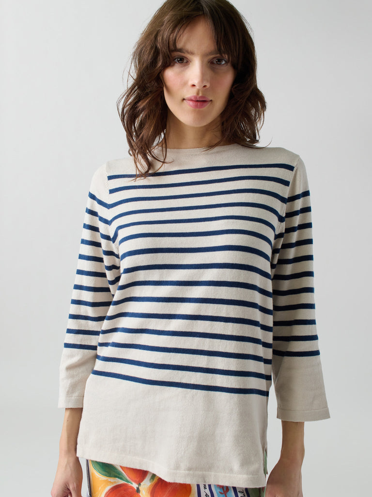 Striped Boatneck in Canvas