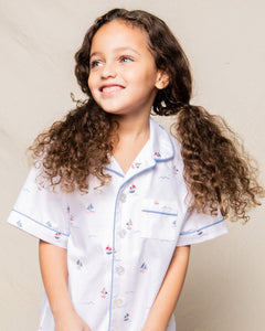 Kid’s Twill Pajama Short Set in Bateau