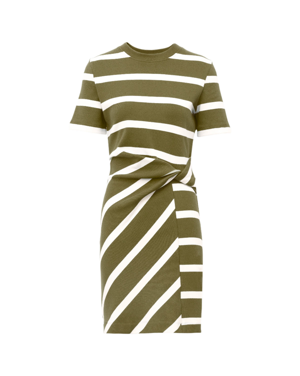 Short Striped Cody Dress in Fern & Cream Stripe