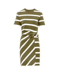 Short Striped Cody Dress in Fern & Cream Stripe