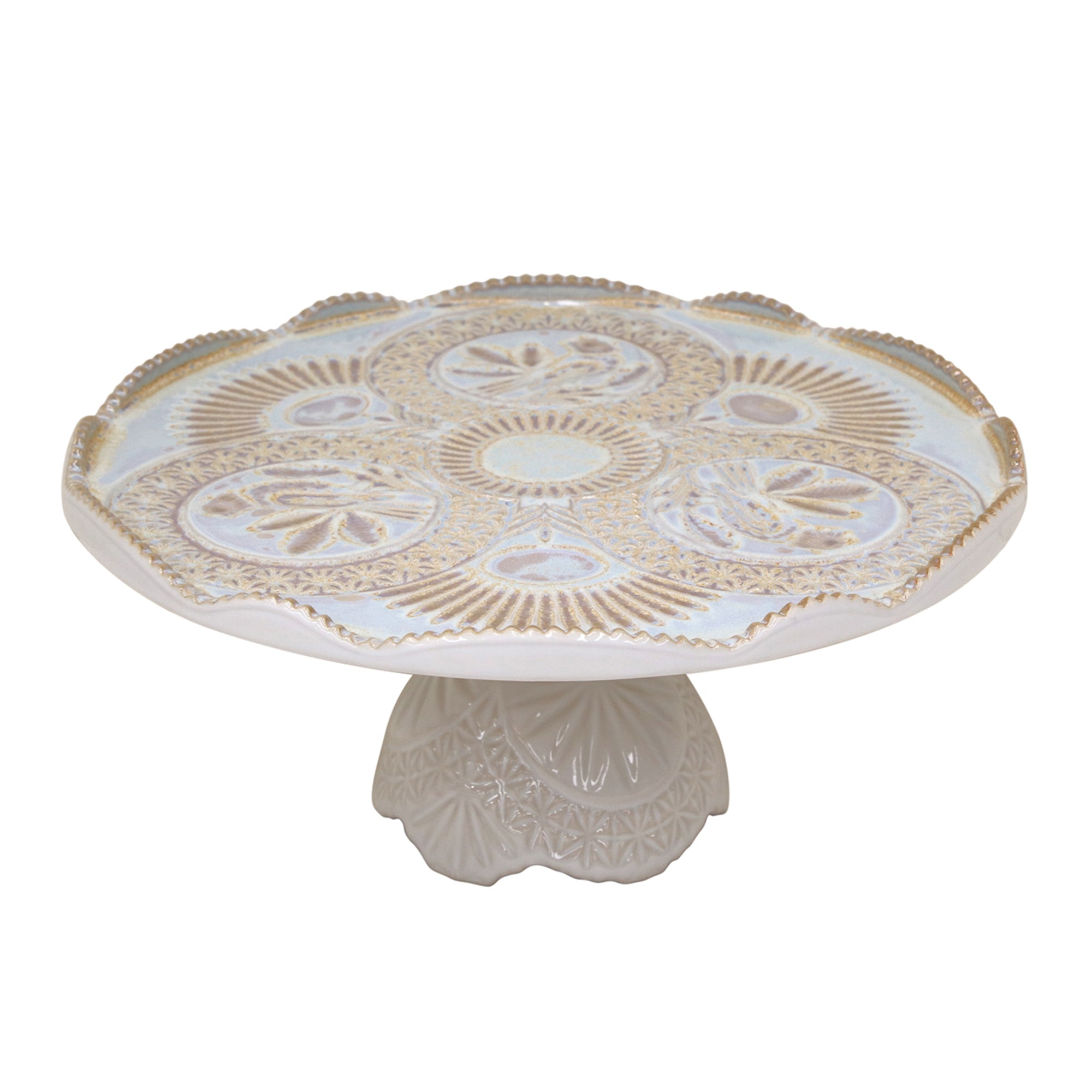 Costa Nova Cristal Collection Footed Plate 12" in Nacar