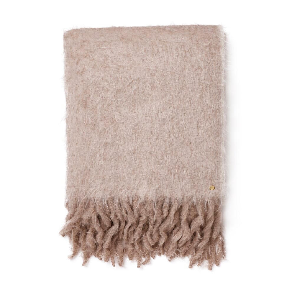 Ecru Brushed Alpaca Throw Blanket Blanket St. Frank Bed Blanket