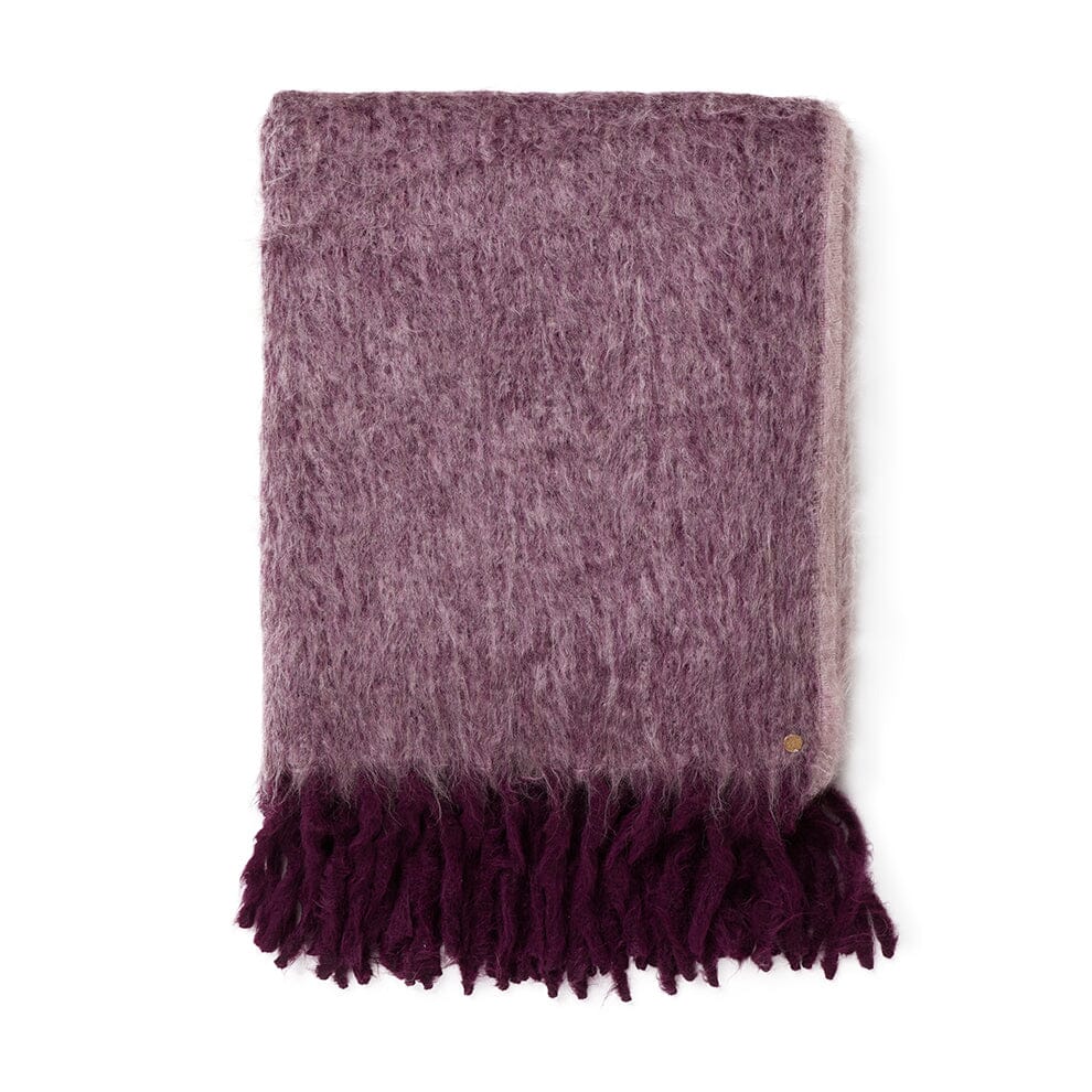 Plum Brushed Alpaca Throw Blanket Blanket St. Frank Bed Blanket