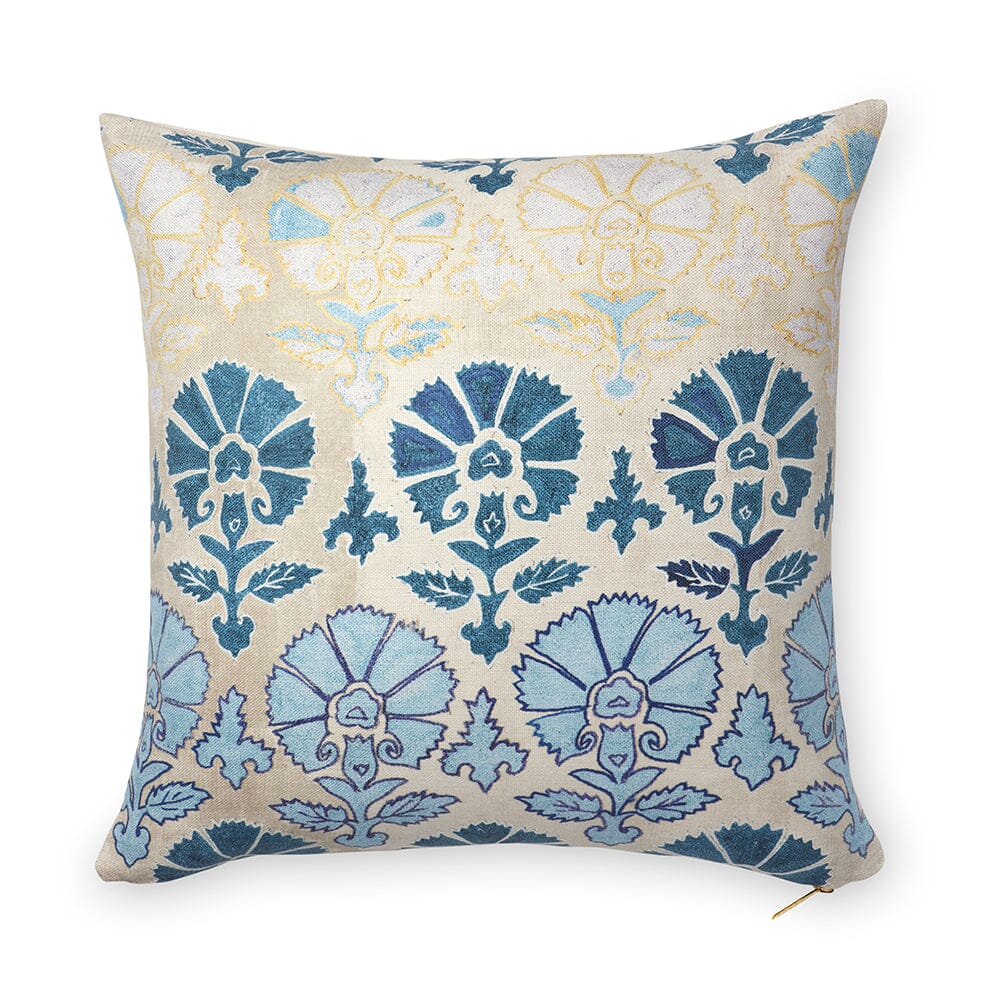 Blue Daisy Suzani Pillow Pillow St. Frank 22" x 22"