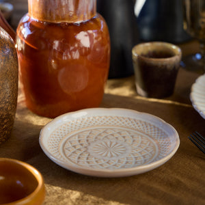 Cristal Collection appetizer Plates in White, Set of 6