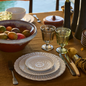 Cristal Collection appetizer Plates in White, Set of 6