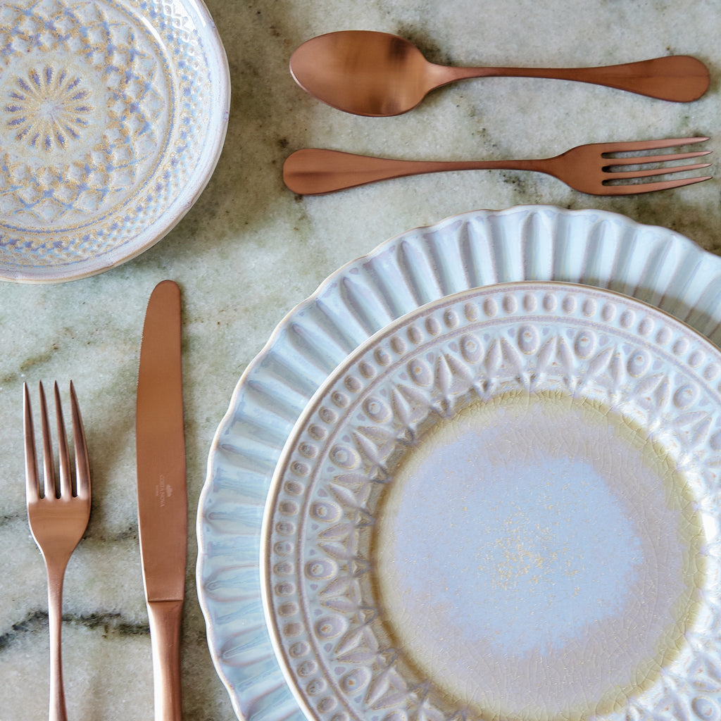 Cristal Collection Dinner Plates in Nacar, Set of 6