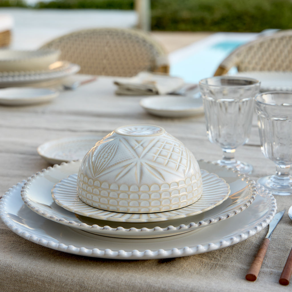 Cristal Collection Cereal Bowls in White, Set of 6