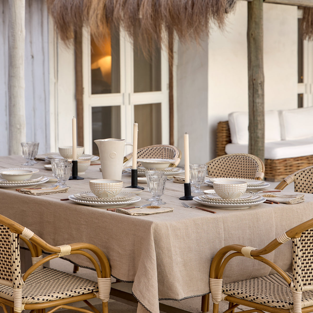 Cristal Collection Cereal Bowls in White, Set of 6