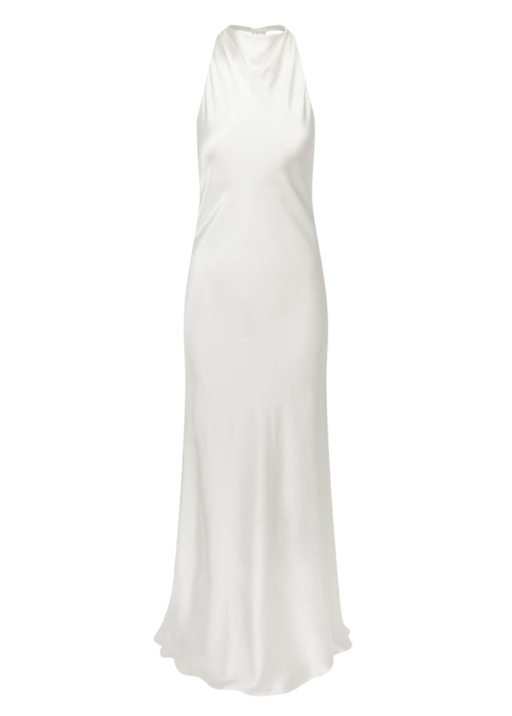 Silk Halter Dress with Organza Back Strap | STYLE 029