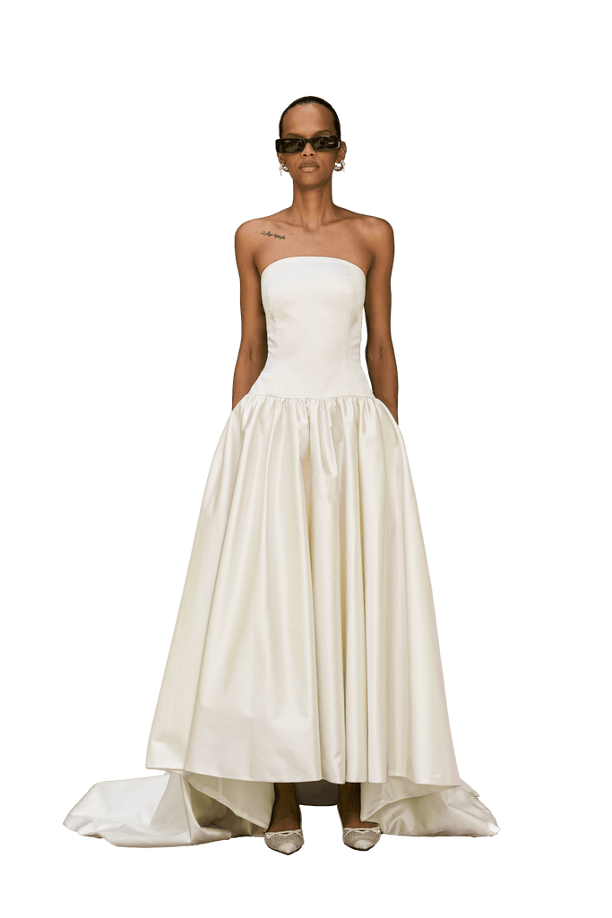 Duchesse Satin Drop Waist Gown | STYLE 093