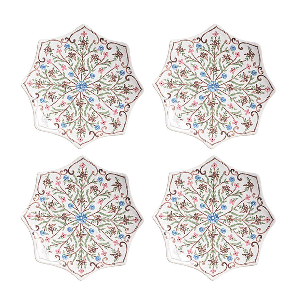 Villa Seville Scalloped Side/Cocktail Plate in Chambray, Set of 4