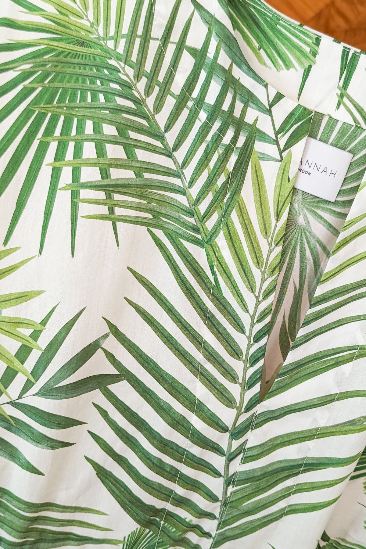 Sandy Palm Fronds Print Caftan Dress