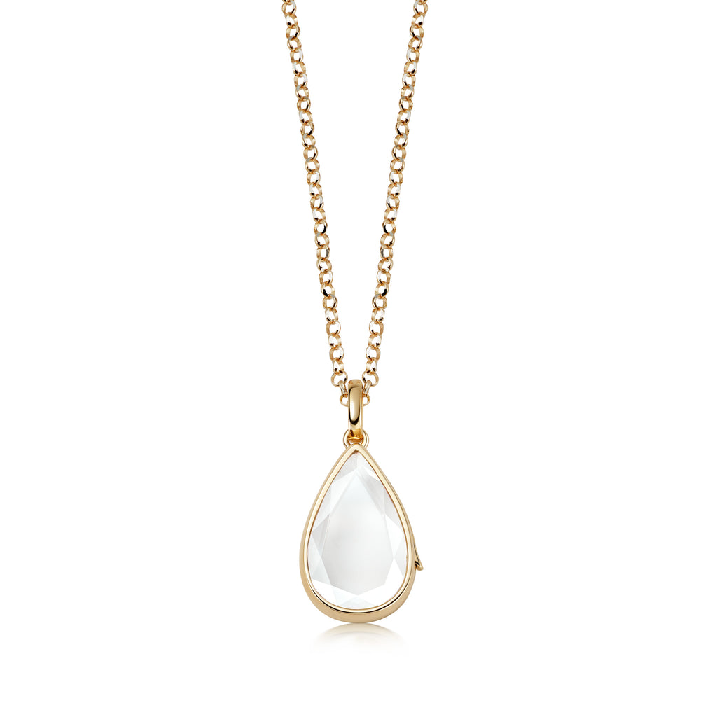 Saffron Locket on Adjustable Rolo Gold Chain