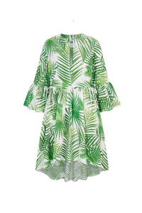Sandy Palm Fronds Print Caftan Dress