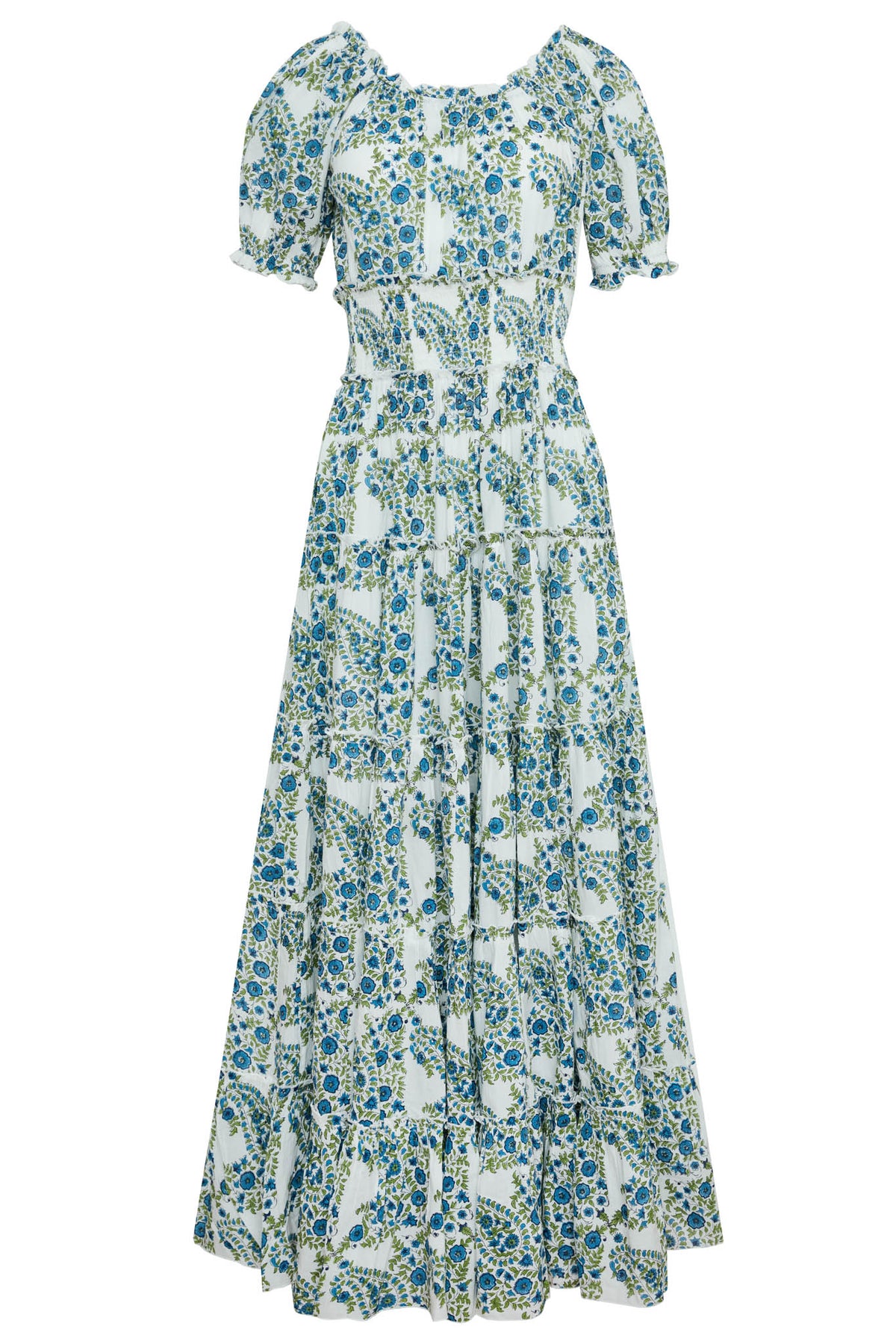Santorini Maxi Dress in Blue Green Paisley