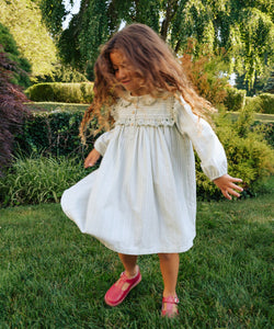 Sara Dress in Sage Chevron Stripe