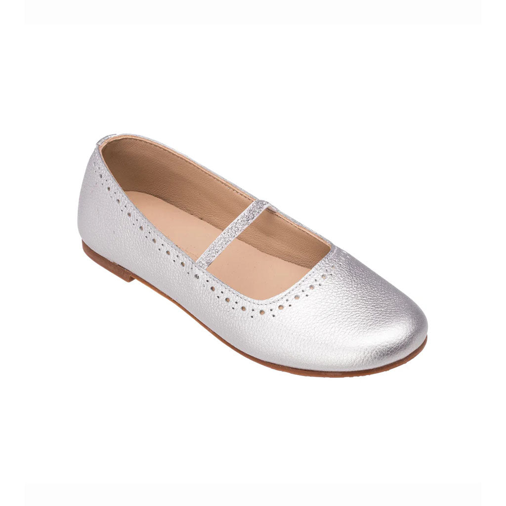 Sasha Ballerina Flat Silver