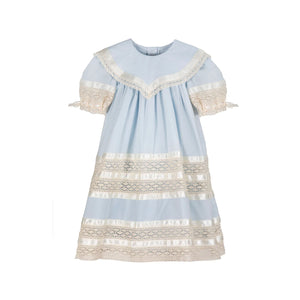 Savannah Lace Heirloom Dress in Blue
