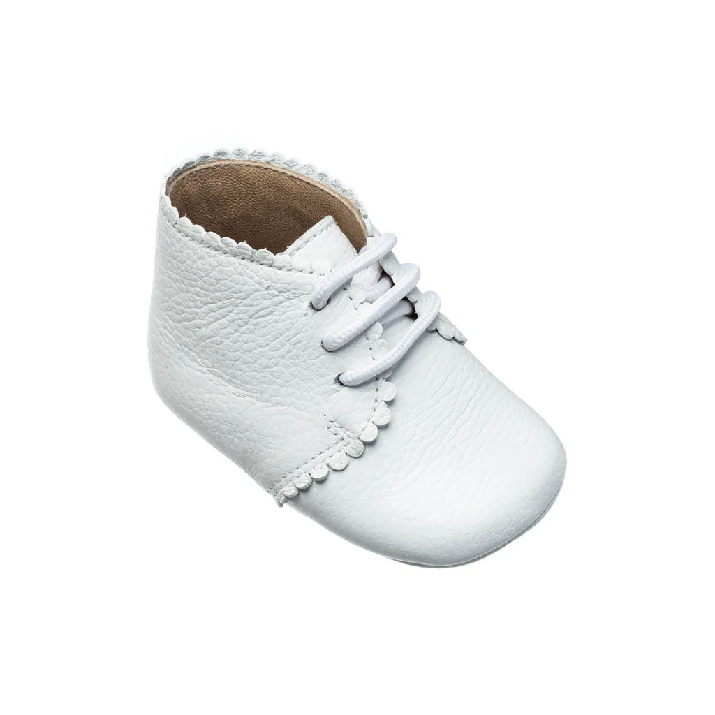 Scalloped Bootie White