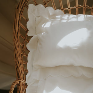 Scalloped Starlight Toddler Pillowcase in White